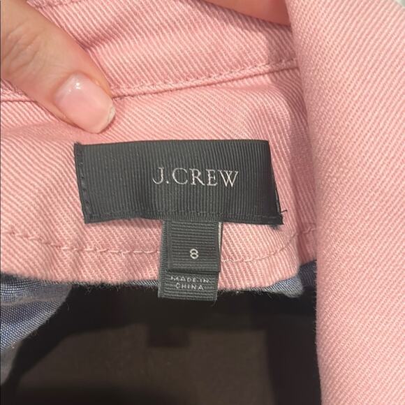J. Crew Women’s 100% Cotton Pale Pink Peacoat Feminine White Buttons Size 8 - Picture 2 of 13